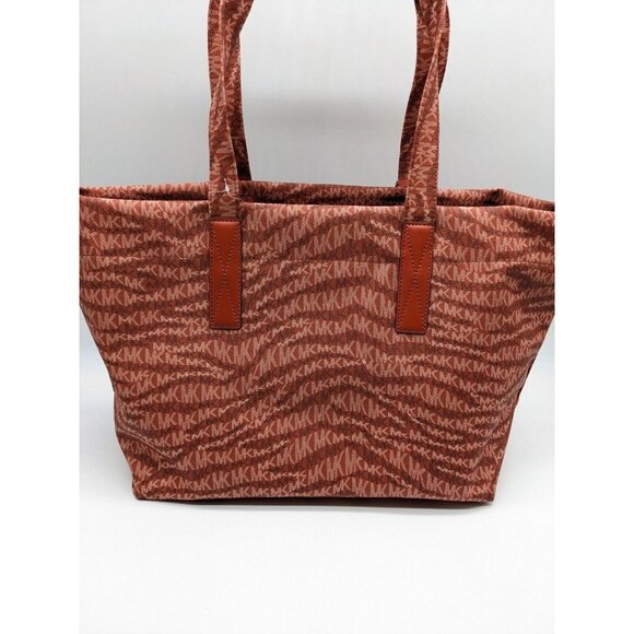 MICHAEL KORS The Michael Bag logo print faux-leather large tote -DEEP ORANGE - Picture 7 of 14